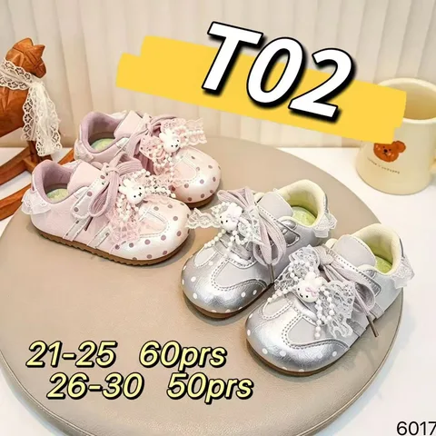 Kids Retro Sneakers With Lace Pearl Bunny, Velcro Rubber Soft Sole Girls Polka Dot Shoes