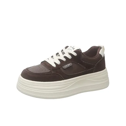 Women's Leopard Print Platform Sneakers Suede Lace-Up Chunky Skate Shoes Height Increasing Casual Shoes